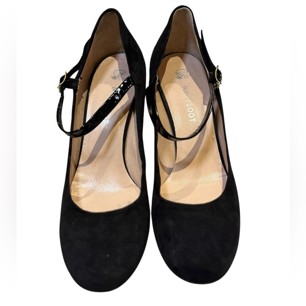 Navyboot Black Suede Mary Jane Pumps Made in Italy Size 38 (US 8)